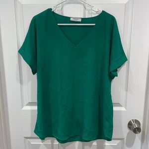 Dress shirt green short sleeve Womens large